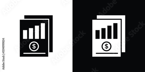 Income statement icon concept. silhouette icon.