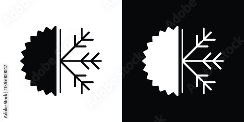 Hot and cold icon concept. silhouette icon.
