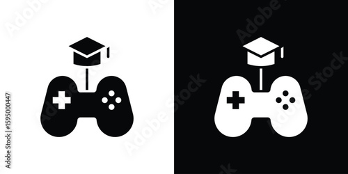 Game based learning icon concept. silhouette icon.