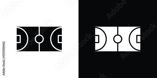 Football field icon concept. silhouette icon.