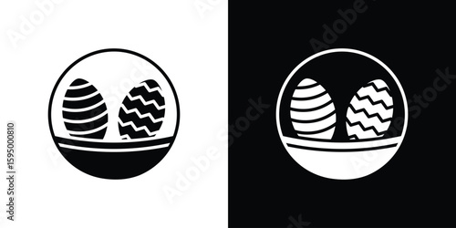 Easter eggs icon concept. silhouette icon.