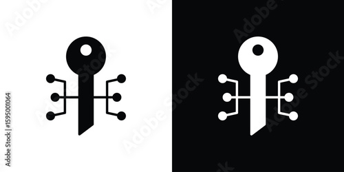Digital key icon concept. silhouette icon.