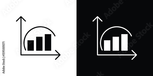 Diminishing returns icon concept. silhouette icon.