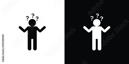 Curious human icon concept. silhouette icon.