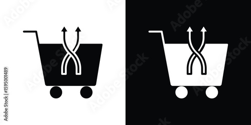 Cross sell icon concept. silhouette icon.