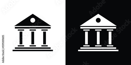 Courthouse icon concept. silhouette icon.
