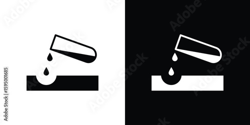 Corrosive substance icon concept. silhouette icon.