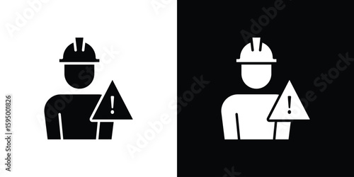 Construction risk icon concept. silhouette icon.