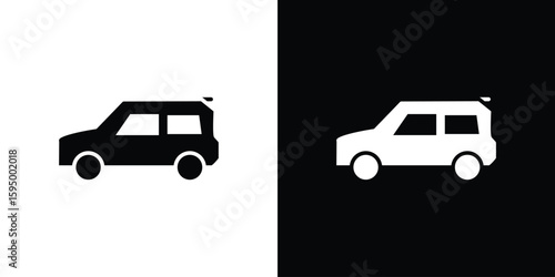 Compact car icon concept. silhouette icon.