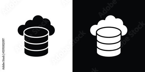 Cloud server icon concept. silhouette icon.