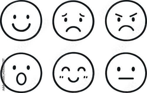 hand drawn cute doodle style isolated emotions emoji emotions facial chart emotions valence arousal emotions sentiment analysis tool emotions expression matrix emotions mood tracker