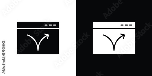 Bounce rate icon concept. silhouette icon.