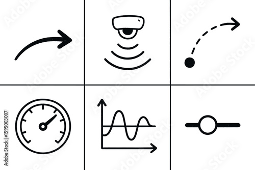 hand drawn cute doodle style isolated movement vector arrow movement motion sensor movement trajectory path movement speedometer movement kinematic diagram movement slider control