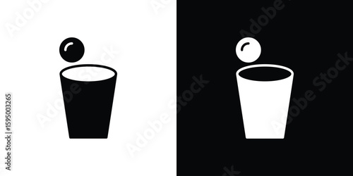 Beer pong icon concept. silhouette icon.
