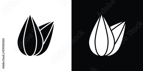 Almond icon concept. silhouette icon.