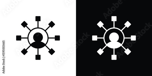 Affiliate marketing icon concept. silhouette icon.