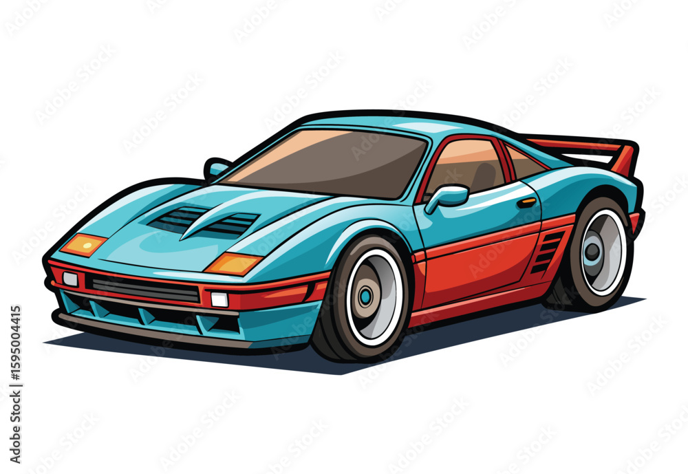 Fototapeta premium Modern Sport Car Vector Flat Design for Clipart Illustration