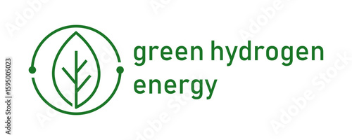 Green hydrogen logo vector illustration template. Simple design letter hand draw