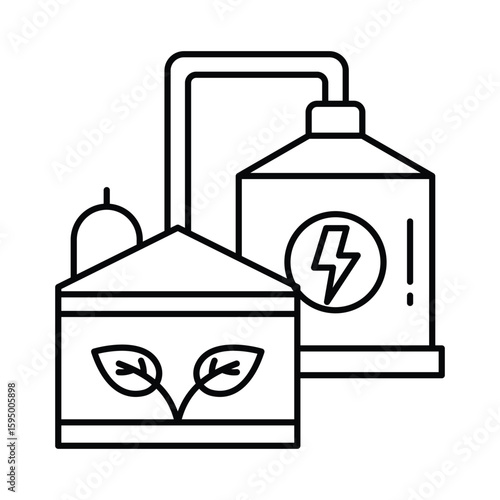 Biogas  Outline illustration style icon. EPS 10 file