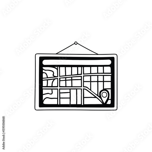Wall-mounted destination map for traveler