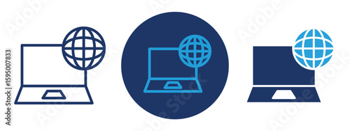 set of pixel perfect colored distance learning icon , 1 Silhouette, 1 Unexpanded, Symbol for online or remote education.