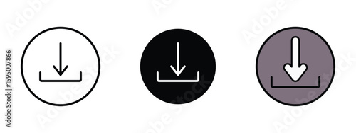 set of pixel perfect colored download icon , 1 Silhouette, 1 Unexpanded, Download symbol typically used for digital files.