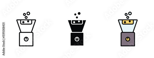 set of pixel perfect colored face steamer icon , 1 Silhouette, 1 Unexpanded, Facial steamer for skincare treatment.