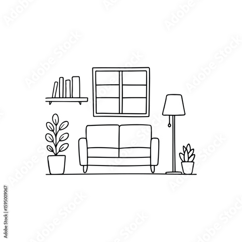 Modern house displayed in living room