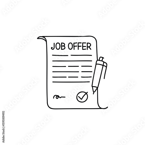 Printed job offer letter on desk
