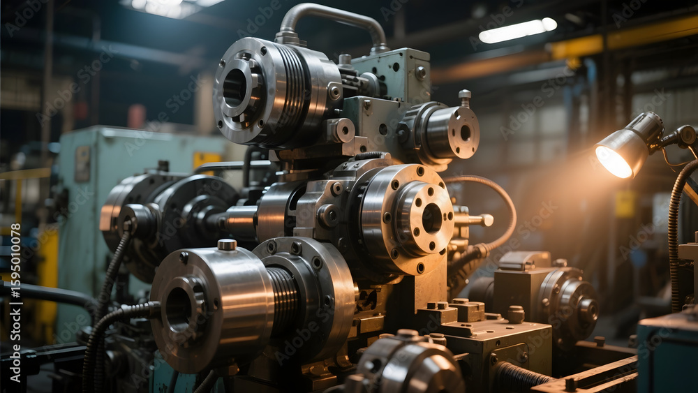 Fototapeta premium Industrial Machinery in a Factory Setting