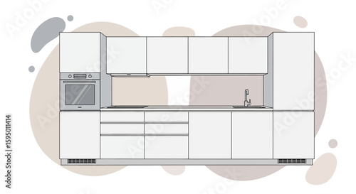 modern kitchen with cabinets and appliances