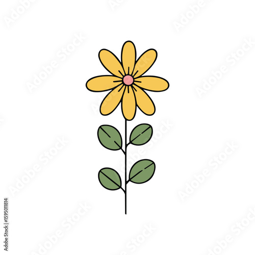 Yellow Daisy Simple Floral Design