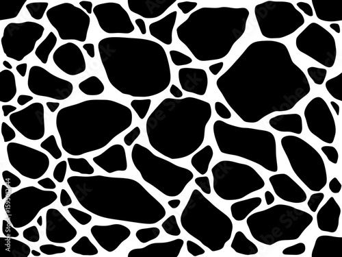 Black gravels seamless pattern. Rock debris background