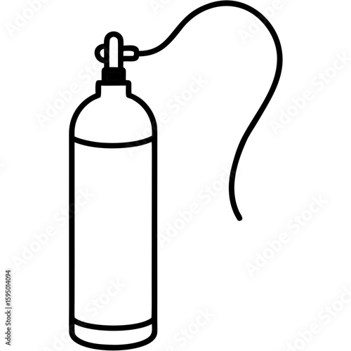 Oxygen tank line art vector illustration 