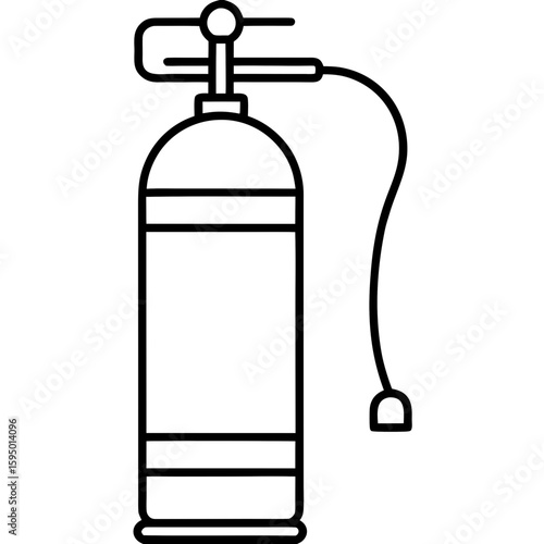 Oxygen tank line art vector illustration 
