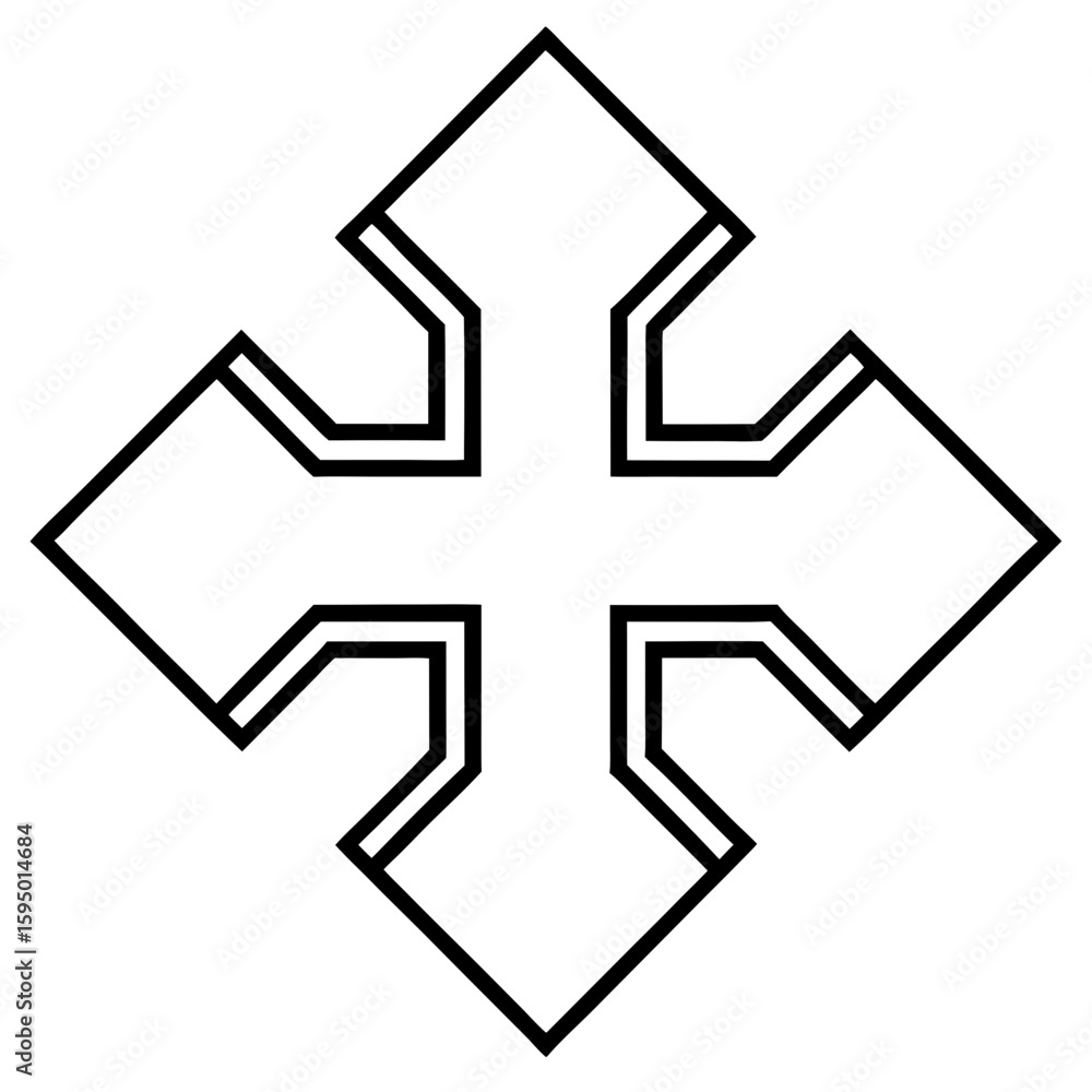Fototapeta premium Medical cross line art vector illustration