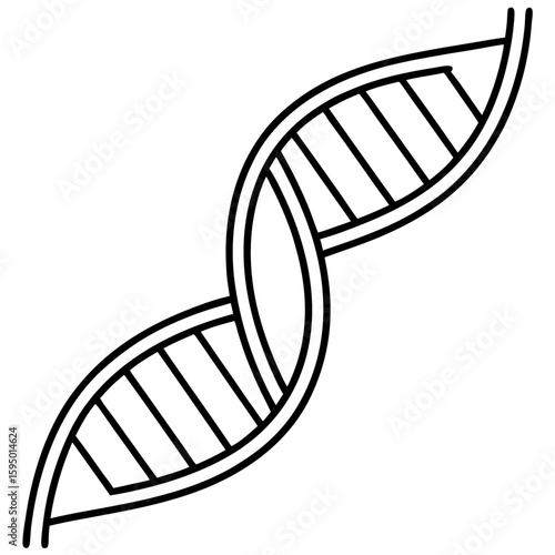 DNA strand line art vector illustration 