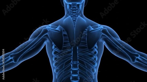 Wallpaper Mural Human body scans, from back view, in medical lab on black, use for presentations Torontodigital.ca