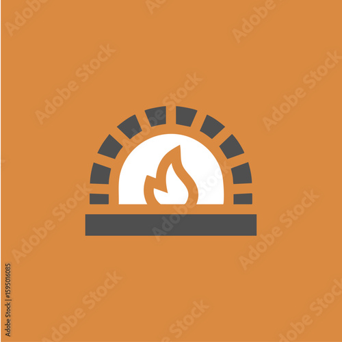 Stone Oven icon logo flat vector design