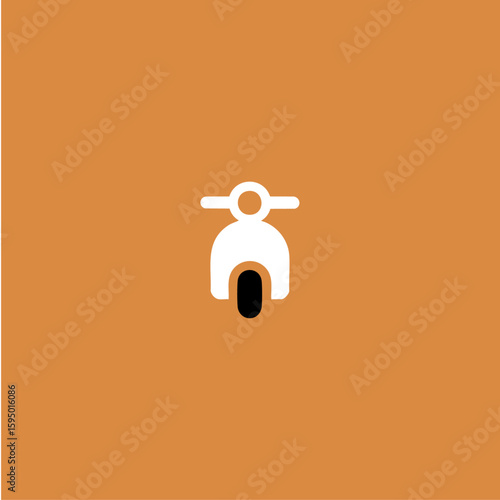 Scooter bike icon logo flat vector design