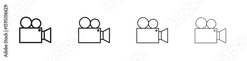 Video camera icon vector illustration. EPS 10 editable vector.