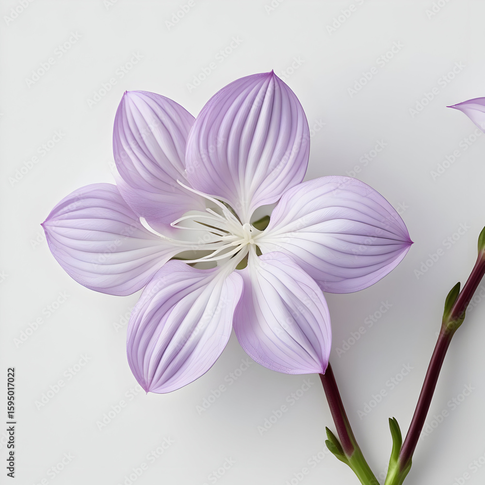 Fototapeta premium Gaura 3D rendered flower gracefully isolated on a white background with delicate petals and soft tones 