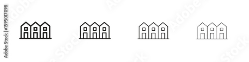 Tableau sur toile Terraced Houses icon vector illustration. EPS 10 editable vector.