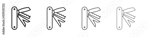 Swiss Knife icon vector illustration. EPS 10 editable vector.