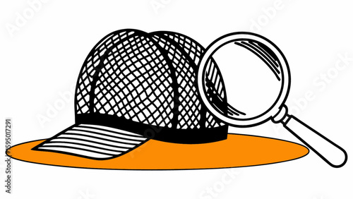 Explore detective concept with magnifying glass and deerstalker hat for investigation and mystery themes