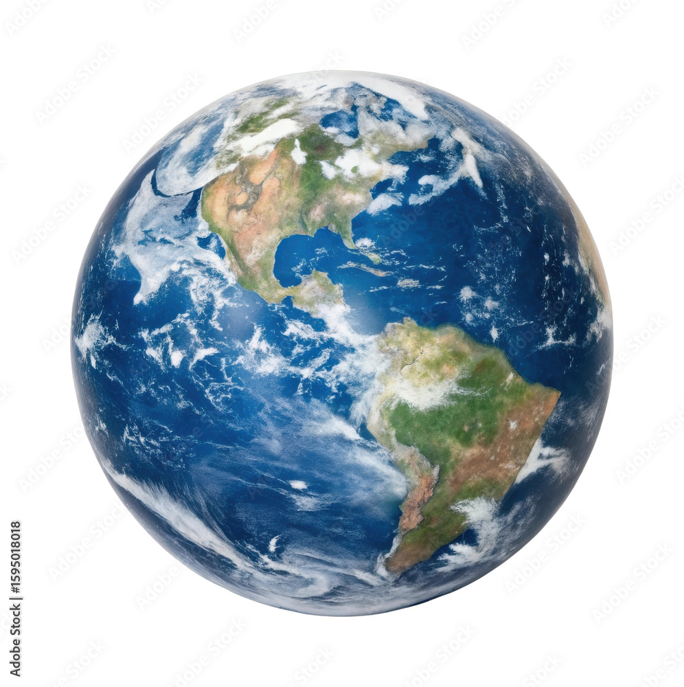 Fototapeta premium Detailed view of earth from space showcasing continents and oceans