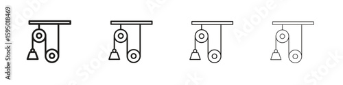 Pulley icon vector illustration. EPS 10 editable vector.