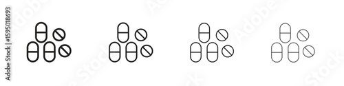 Pills icon vector illustration. EPS 10 editable vector.