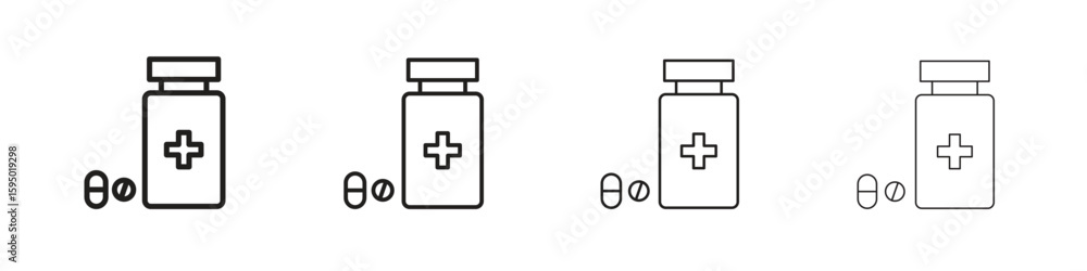 Fototapeta premium Medicine bottle icon vector illustration. EPS 10 editable vector.