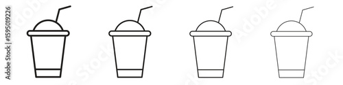 Milkshake icon vector illustration. EPS 10 editable vector.